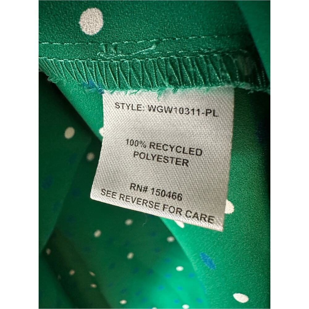 41 HAWTHORN Tiffiny Tulip Sleeve Short Sleeve Blouse Green Dots 3X - Picture 4 of 7